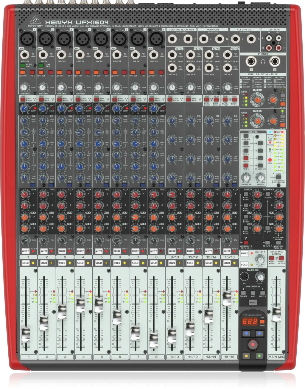 Consola Behringer Xenyx UFX1604 | 16 Canales Grabación Multipista - Analógica / Digital