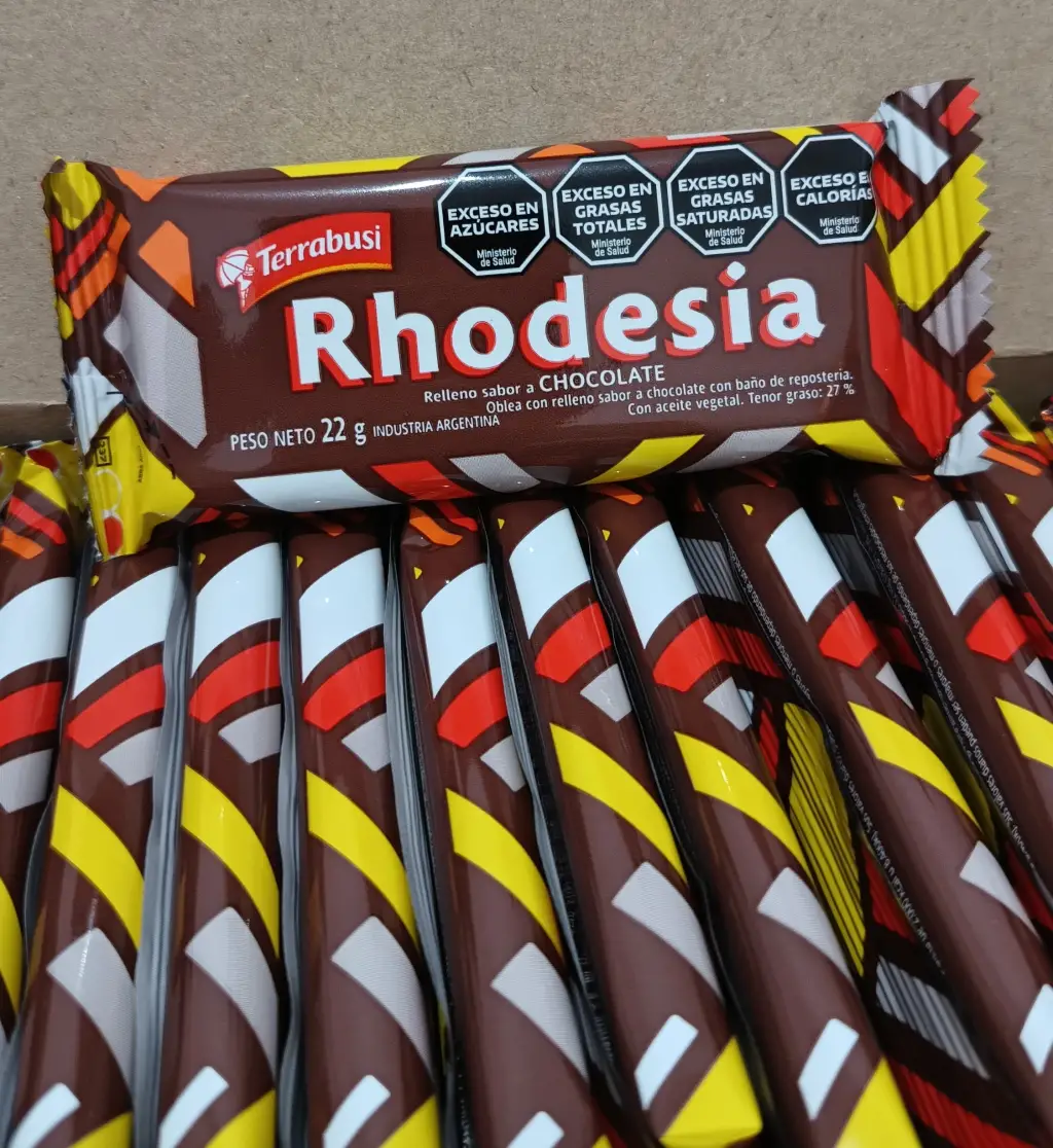 Oblea Rhodesia relleno sabor chocolate x 22g