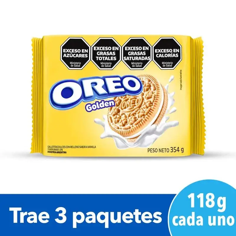 Galletitas Oreo Golden Vainilla Rellenas con Crema 354g