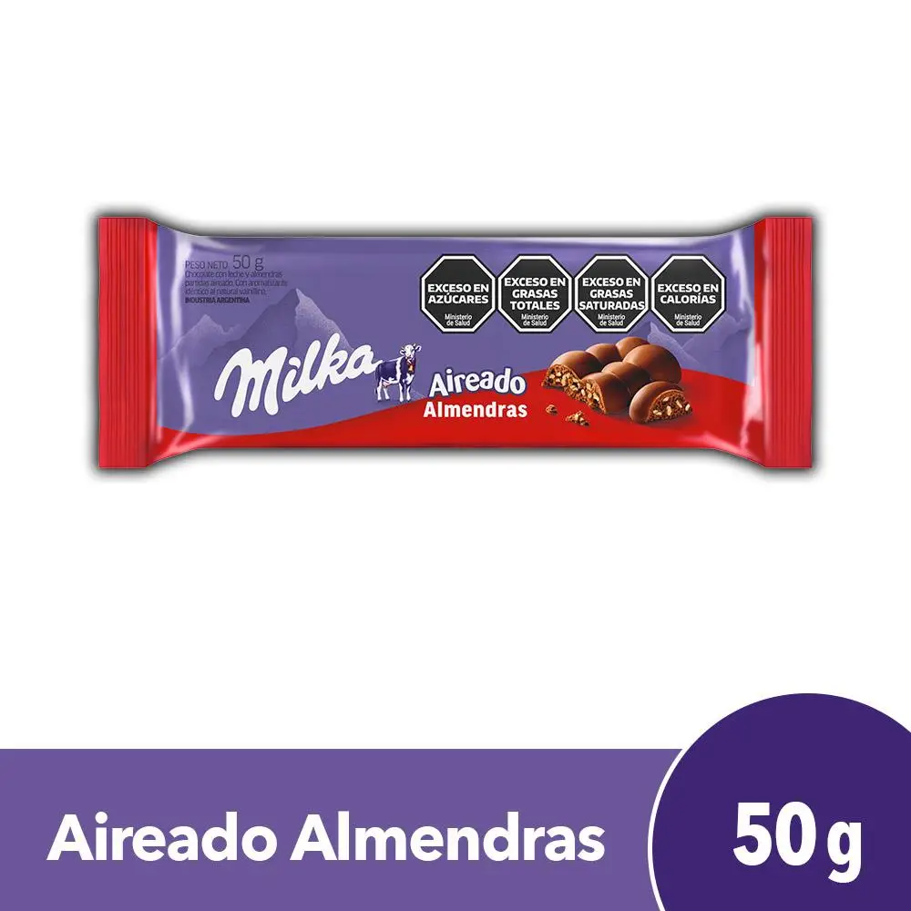 Chocolate Milka Aireado Almendras x 50g