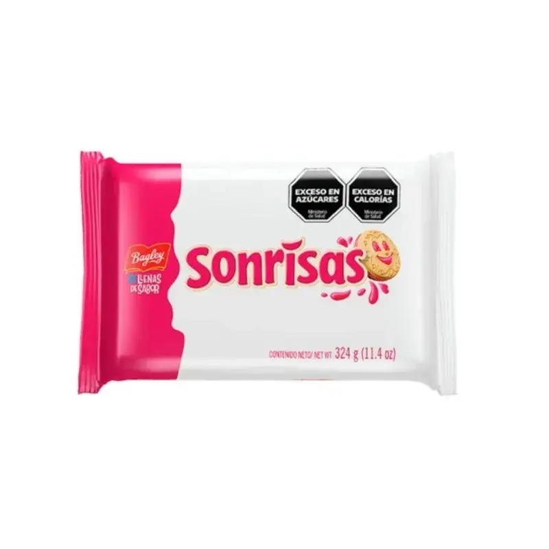 Galletitas Sonrisas Frambuesa pack de 3 unidades 324g total