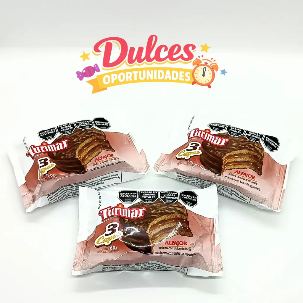 Alfajor Triple Turimar Chocolate Dulce de Leche 60g