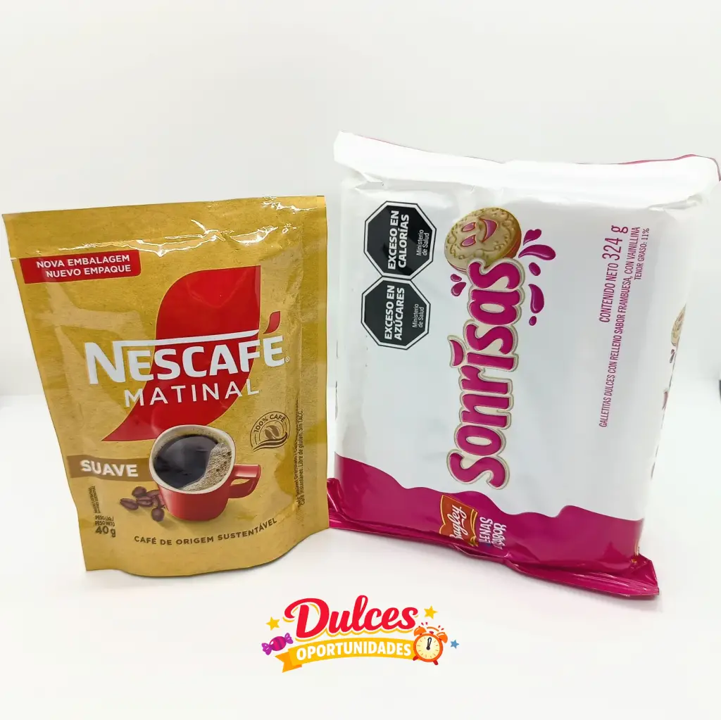 COMBO café Nescafé Matinal Suave + Galletitas Sonrisas Frambuesa