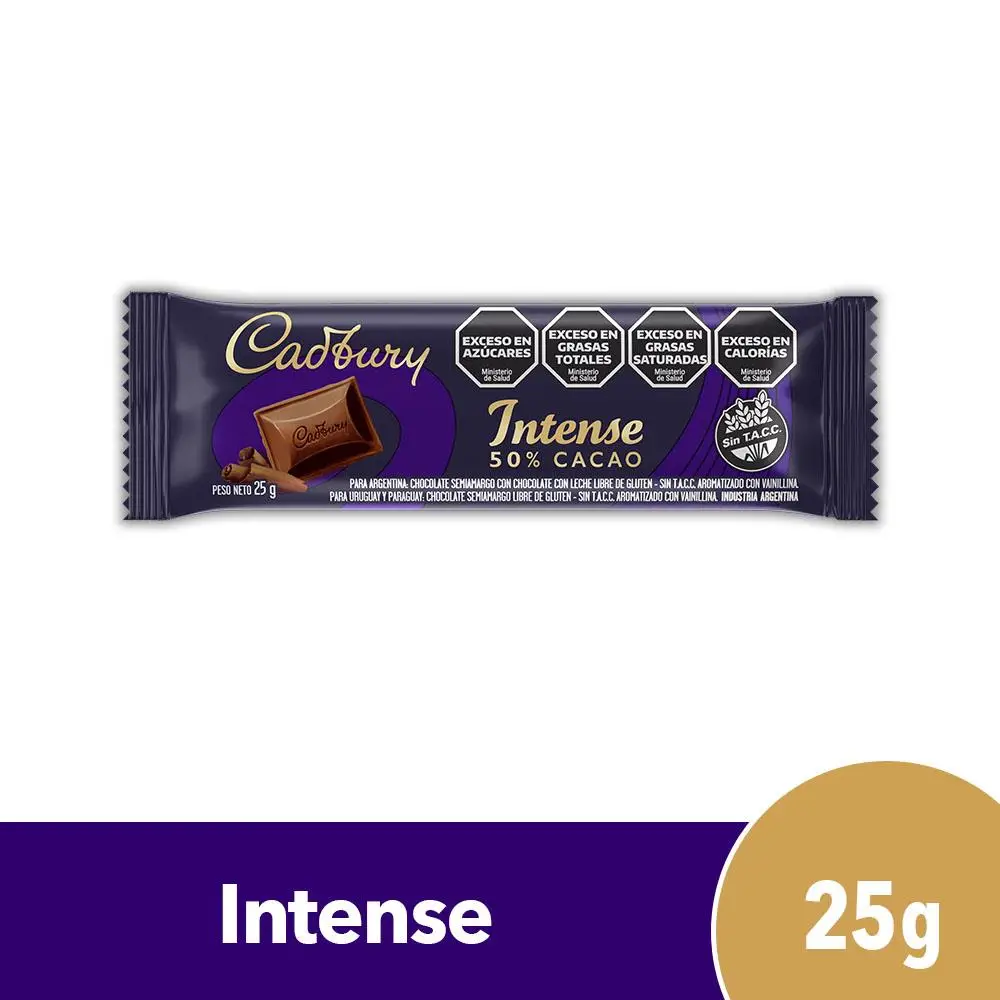 Chocolate Semiamargo Cadbury Intense 50% Cacao 25g