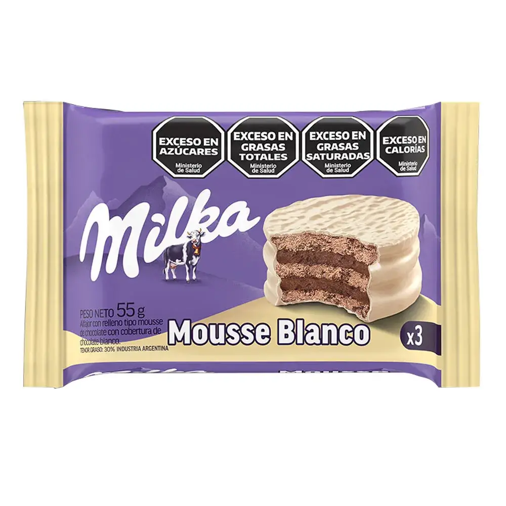 Alfajor Triple Milka Mousse Blanco 55g