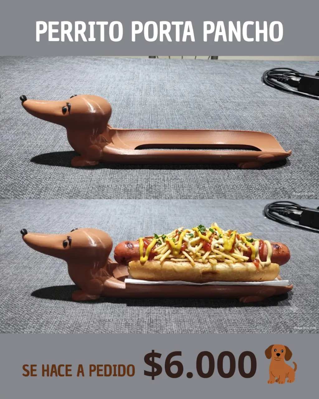 Perrito Porta Pancho Impreso en 3D Ideal regalo