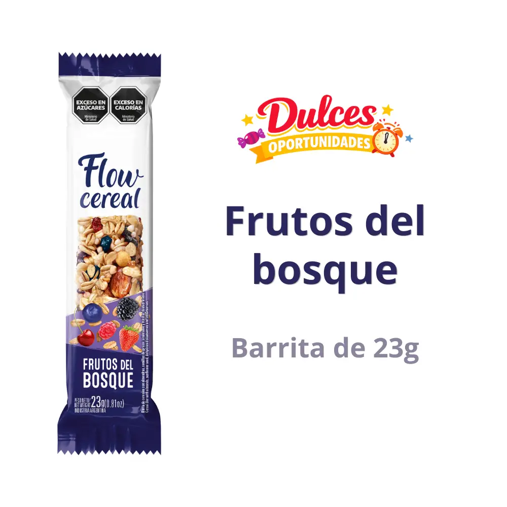 Barrita de frutos secos Flow Cereal | Frutos del bosque 23g