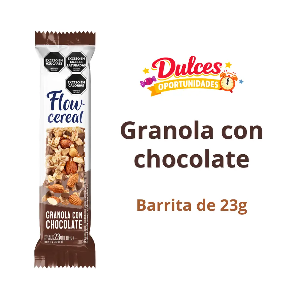 Barrita de frutos secos Flow Cereal | Granola con chocolate 23g