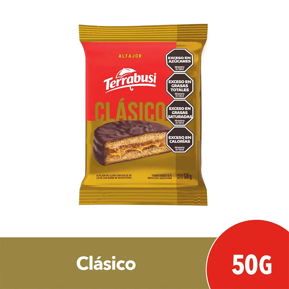 Alfajor Terrabusi Clásico Chocolate 50g