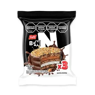 Alfajor Bagley B&N Negro x3 73,5g