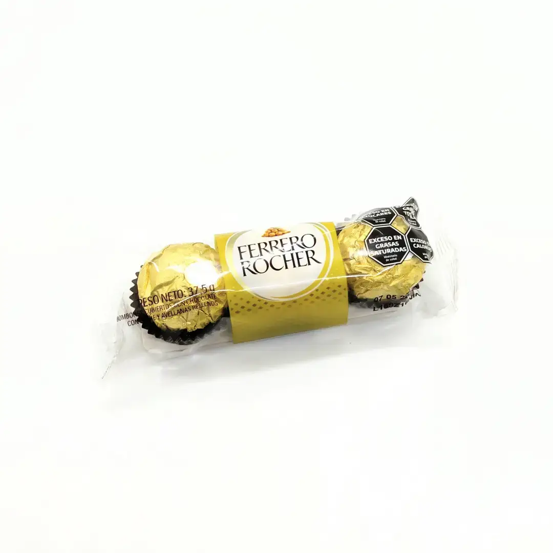 Bombones Ferrero Rocher blister de 3 unidades 37,5g