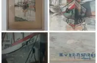 Cuadro De Barco en el Puerto de la Boca