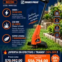 Bordeadora Eléctrica De Césped Dowen Pagio 300W Cód. 9995120 (BE22H) - 10.000 RPM