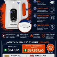 Pava Eléctrica Digital Telefunken 1.8L - Panel Táctil Y Control De Temperatura Para Mate