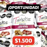 ¡OPORTUNIDAD! Galletitas Twistos sabor Jamón Ibérico 40g