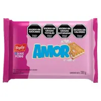 Galletitas de vainilla con relleno sabor a almendra Bagley Amor tripack 330g